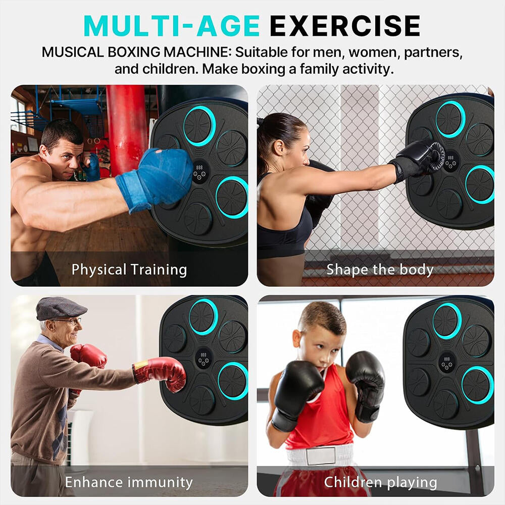 Máquina de Boxeo Inteligente con Música y Luces LED – ¡Entrena, diviértete y supera tus límites!
