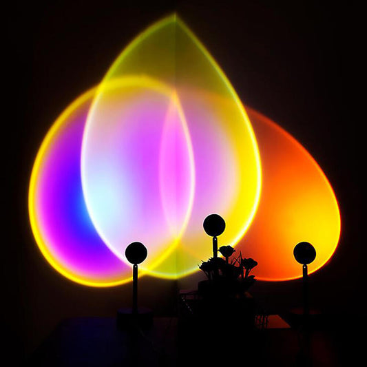 Sunset Lamp Lámpara de proyector de luz con USB Color ajustable Rotación de 180° LED romántica
