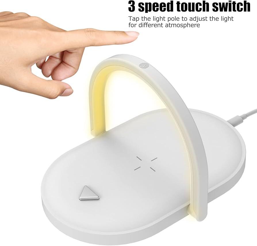 Cargador 3 en 1 con Luz Nocturna LED – Tecnología y Estilo en un Solo Gadget