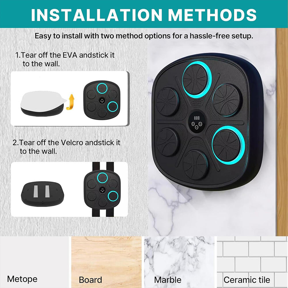 Máquina de Boxeo Inteligente con Música y Luces LED – ¡Entrena, diviértete y supera tus límites!