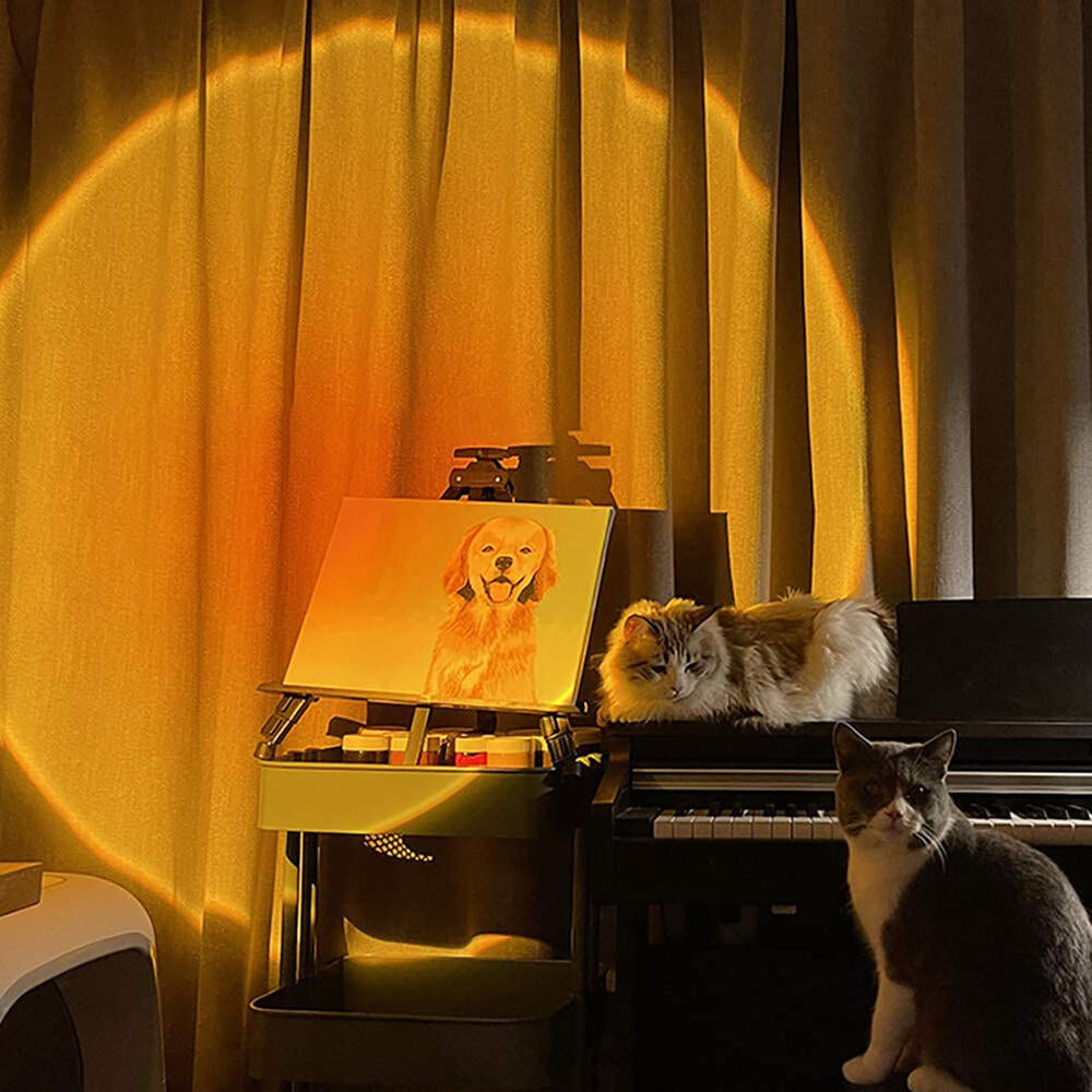 Sunset Lamp Lámpara de proyector de luz con USB Color ajustable Rotación de 180° LED romántica